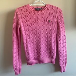 Ralph Lauren Pink Cable Knit Sweater